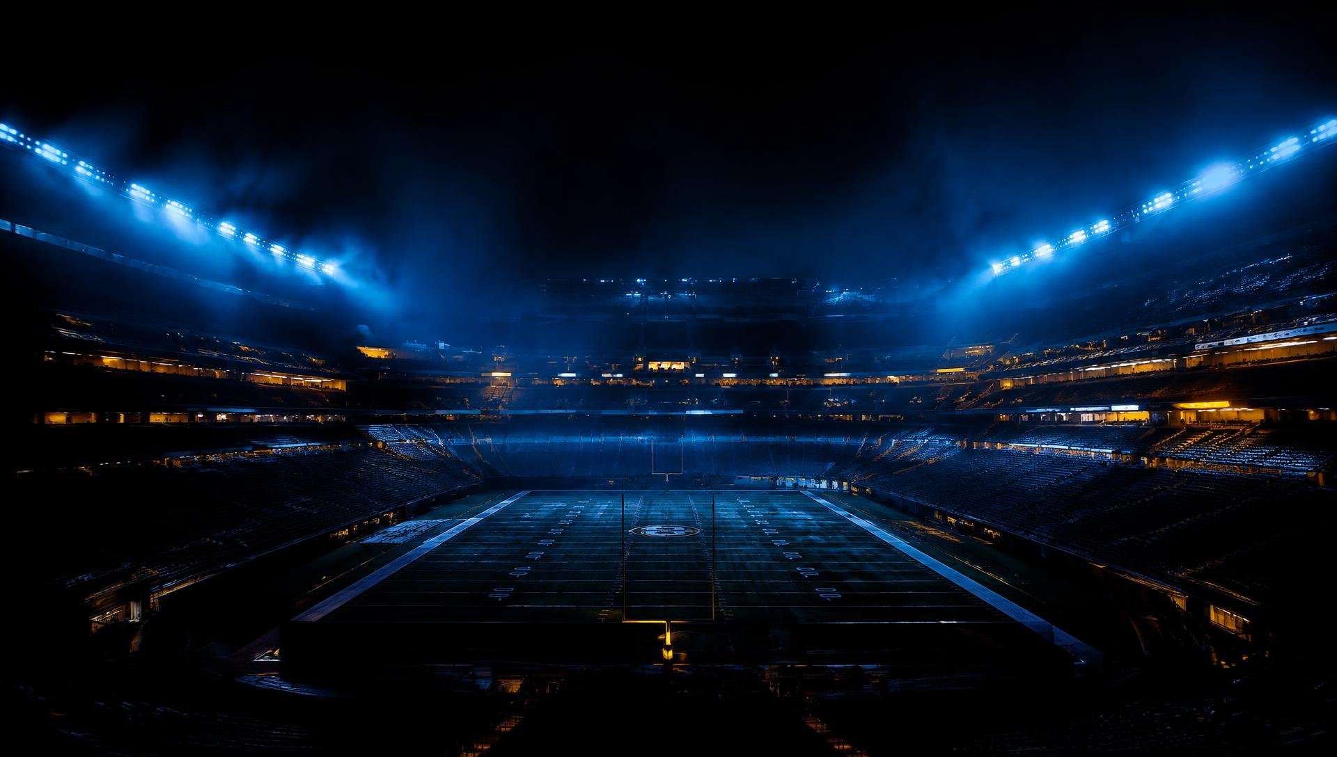 Stadium under floodlights